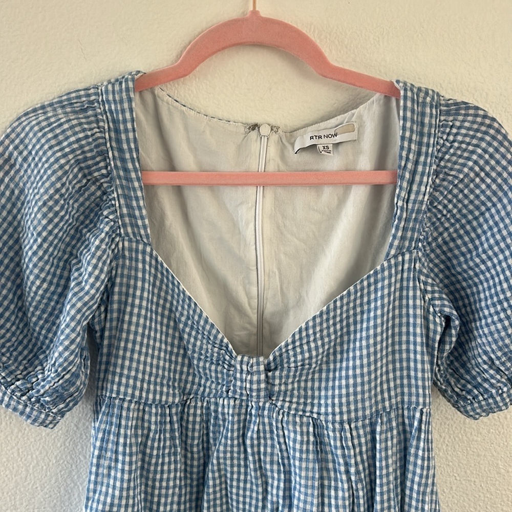 RTR NOW Blue Gingham Babydoll Dress - Picture 7 of 10